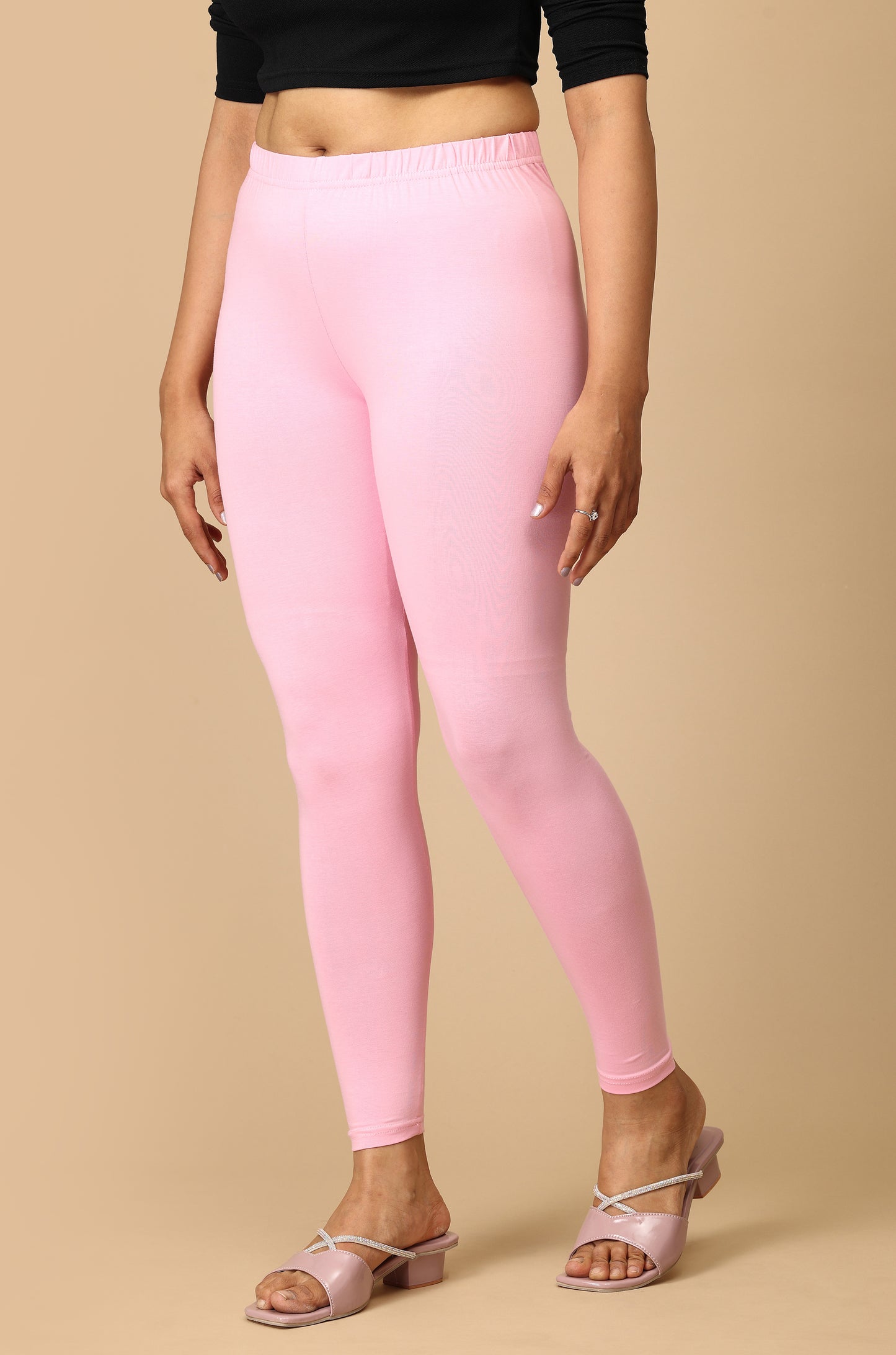 Baby Pink Bio Wash 4 ways Stretch Ankle Length Legging