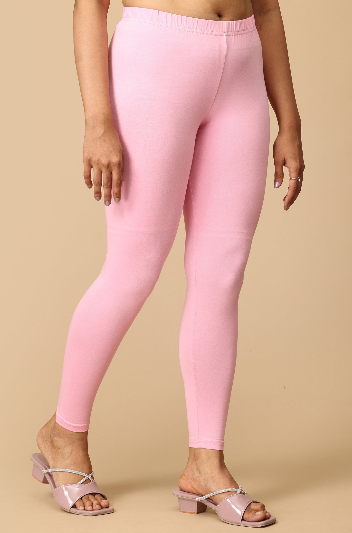Baby Pink Bio Wash 4 ways Stretch Ankle Length Legging