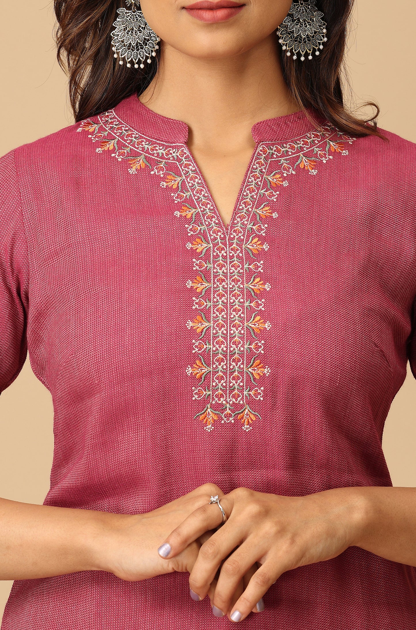 Mauve Matty Embroidery Kurti