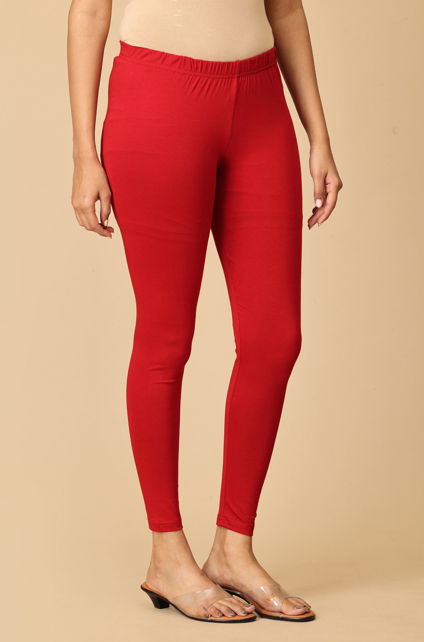Maroon Bio Wash 4 ways Stretch Ankle Length Legging