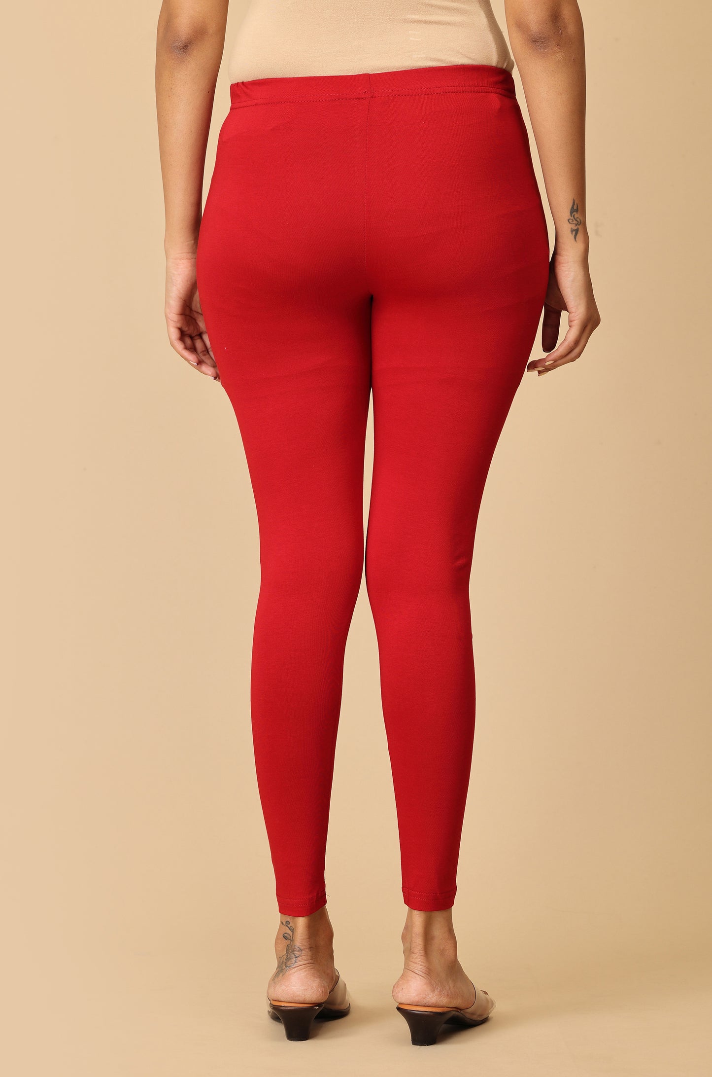 Maroon Bio Wash 4 ways Stretch Ankle Length Legging