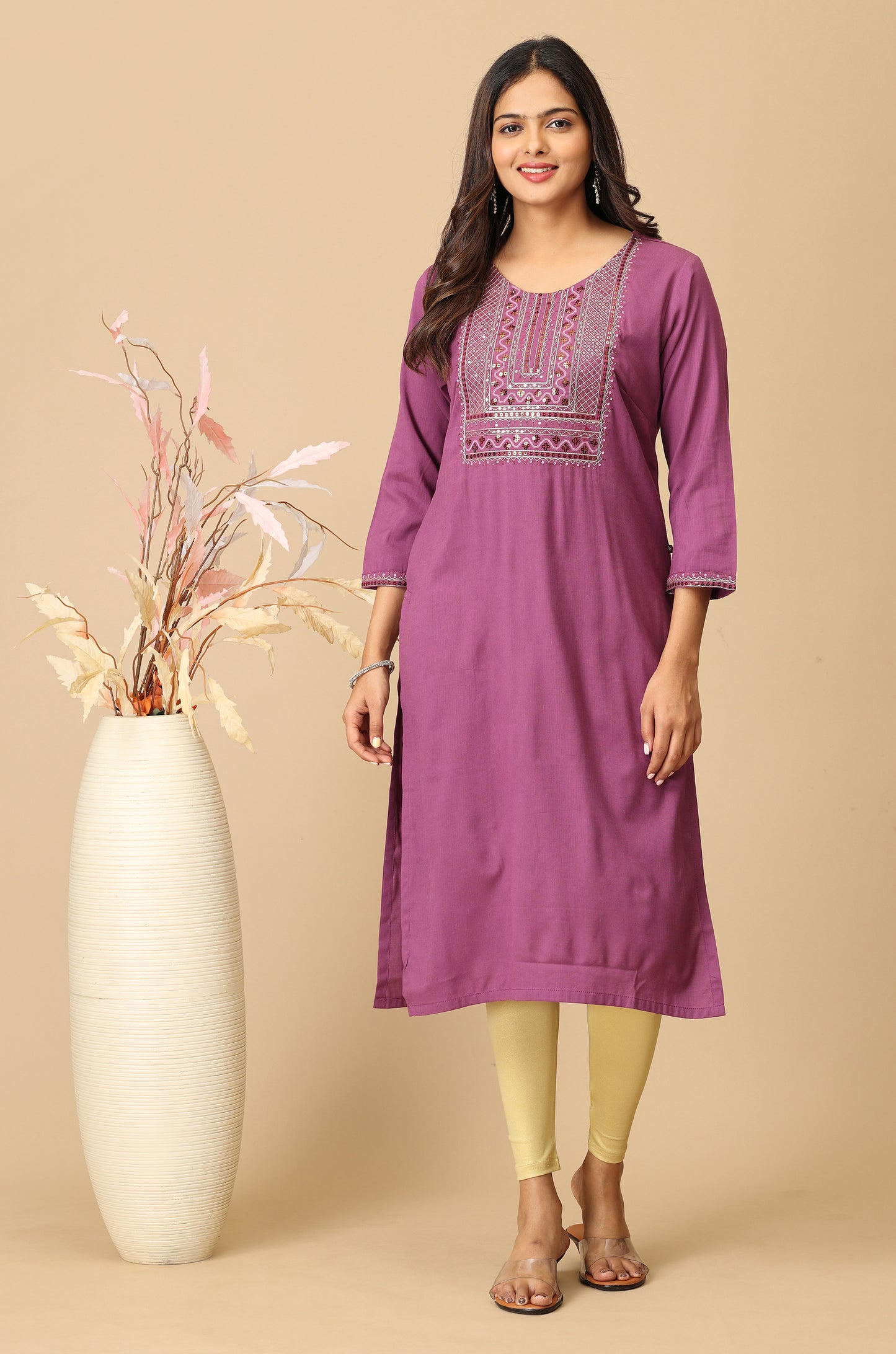 BB Cotton Purple Sequence Embridery