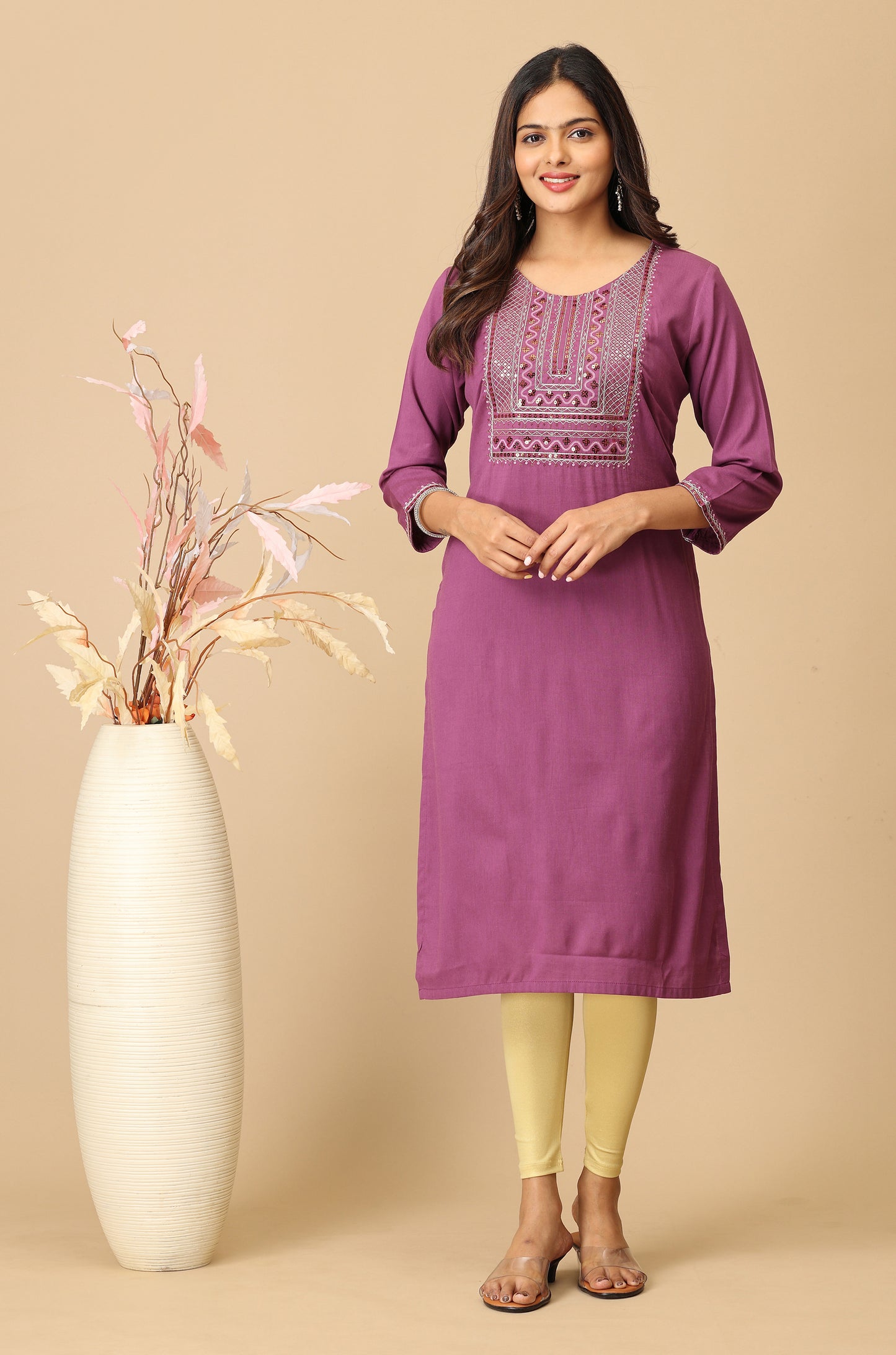 BB Cotton Purple Sequence Embridery