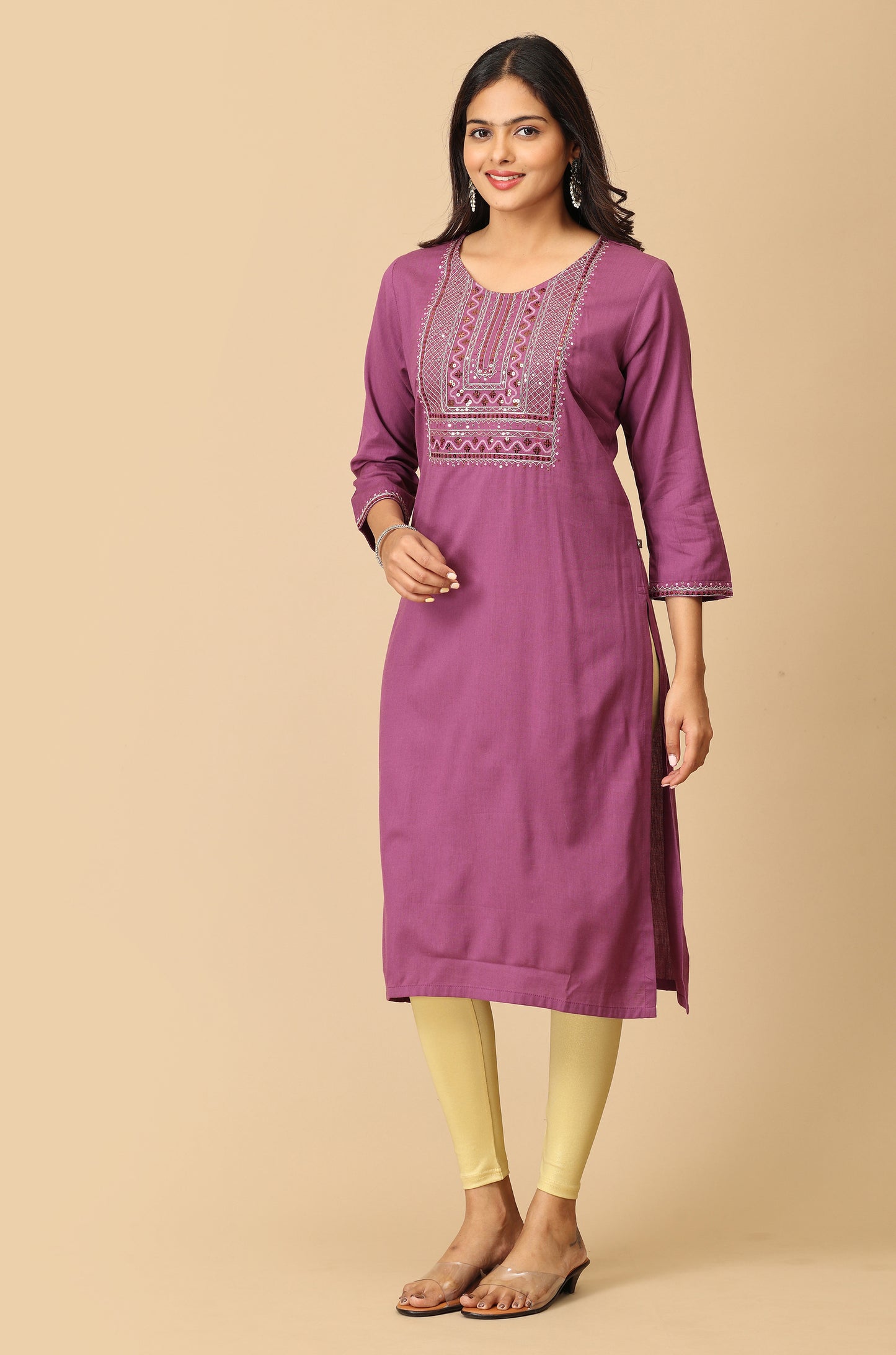 BB Cotton Purple Sequence Embridery