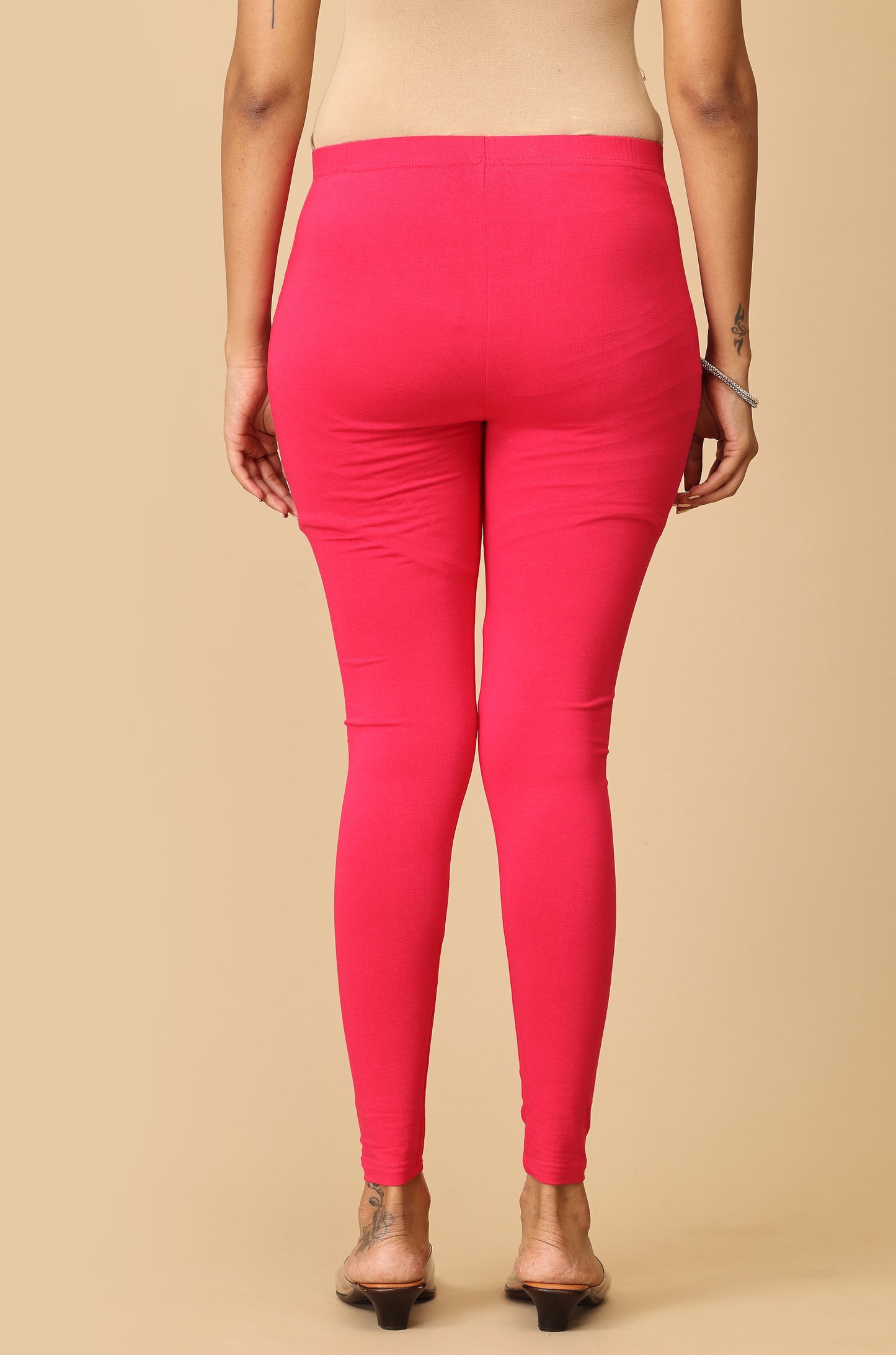 Bright Pink Bio Wash 4 ways Stretch Ankle Length Legging