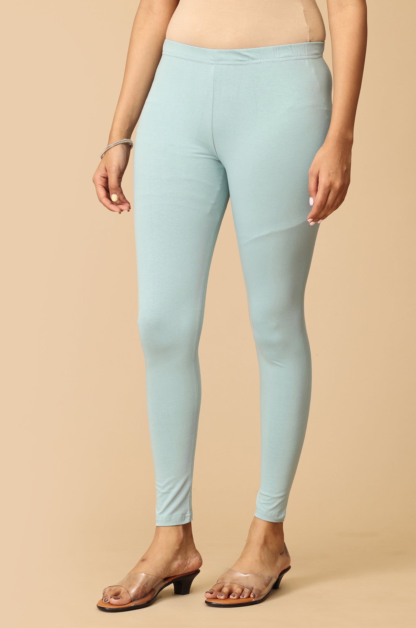 Mint Green Bio Wash 4 ways Stretch Ankle Length Legging