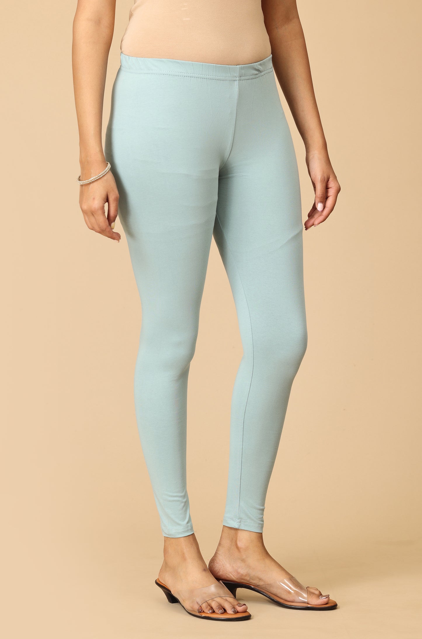 Mint Green Bio Wash 4 ways Stretch Ankle Length Legging