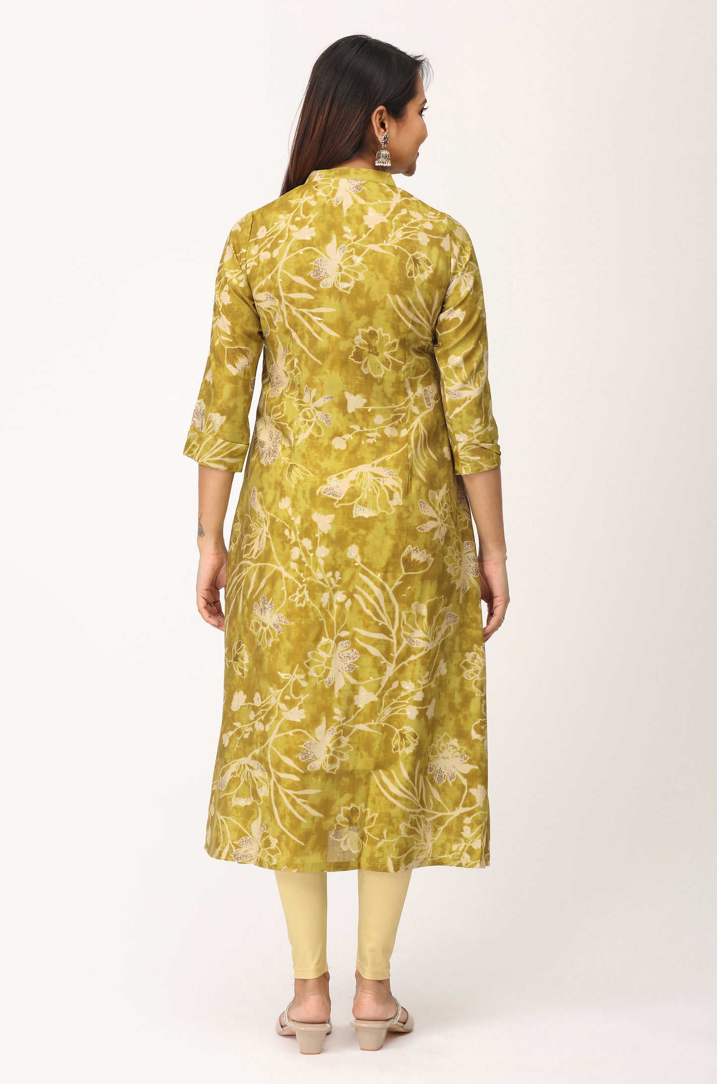 Pistachio Modal Printed A-Line Kurti