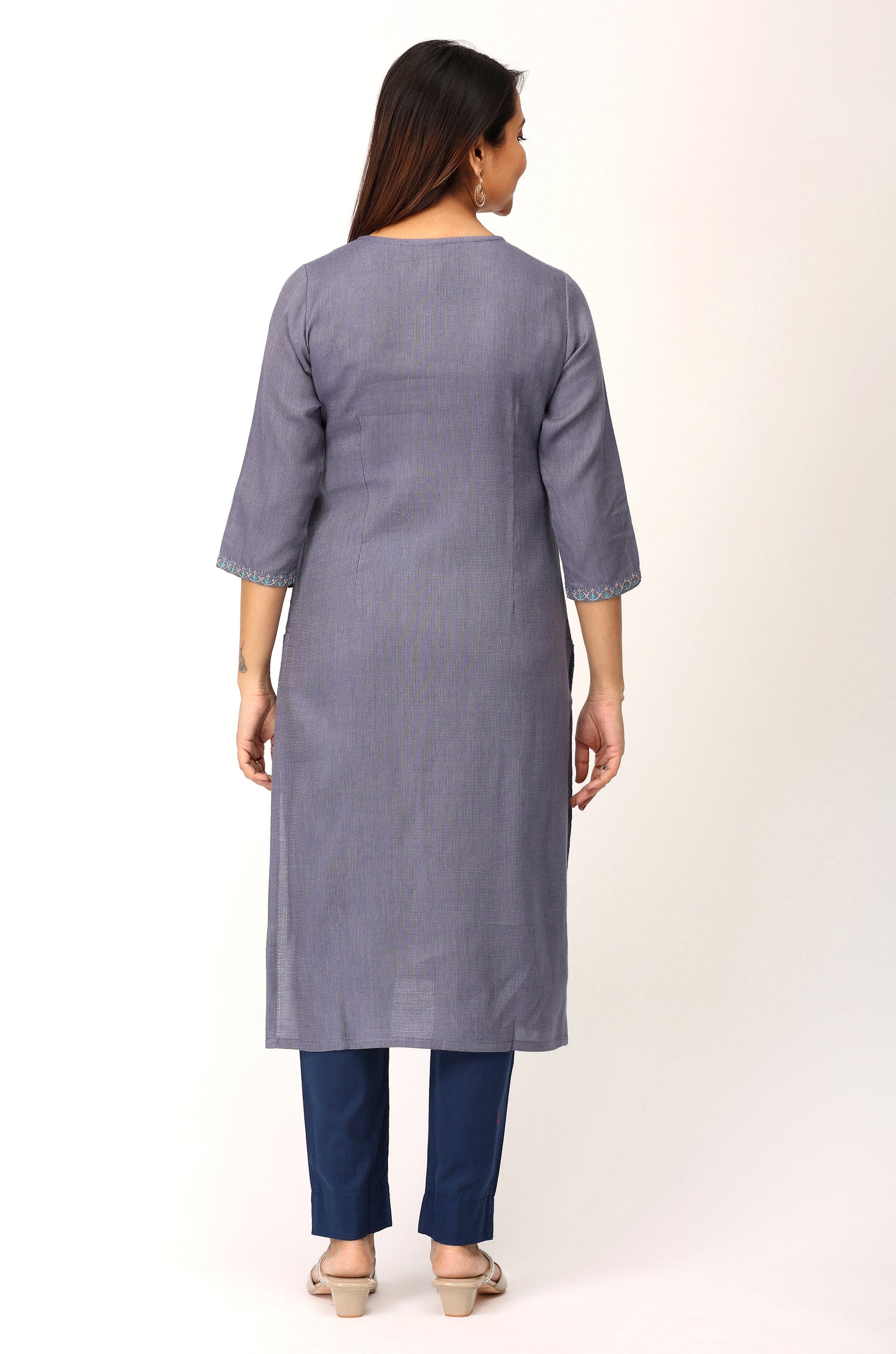 BlueGrey Matty Embroidery Kurti