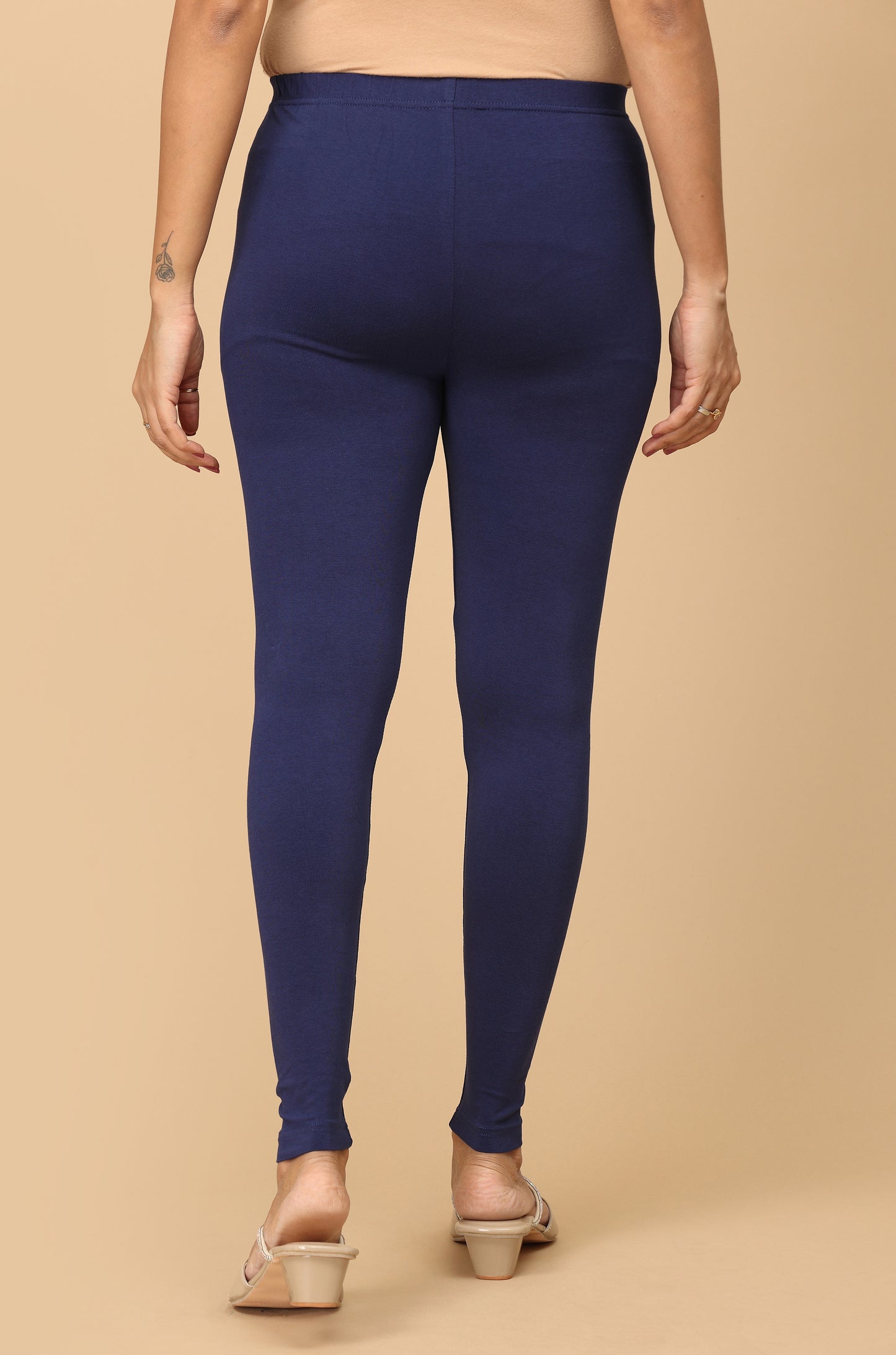 Navy Blue Bio Wash 4 ways Stretch Ankle Length Legging