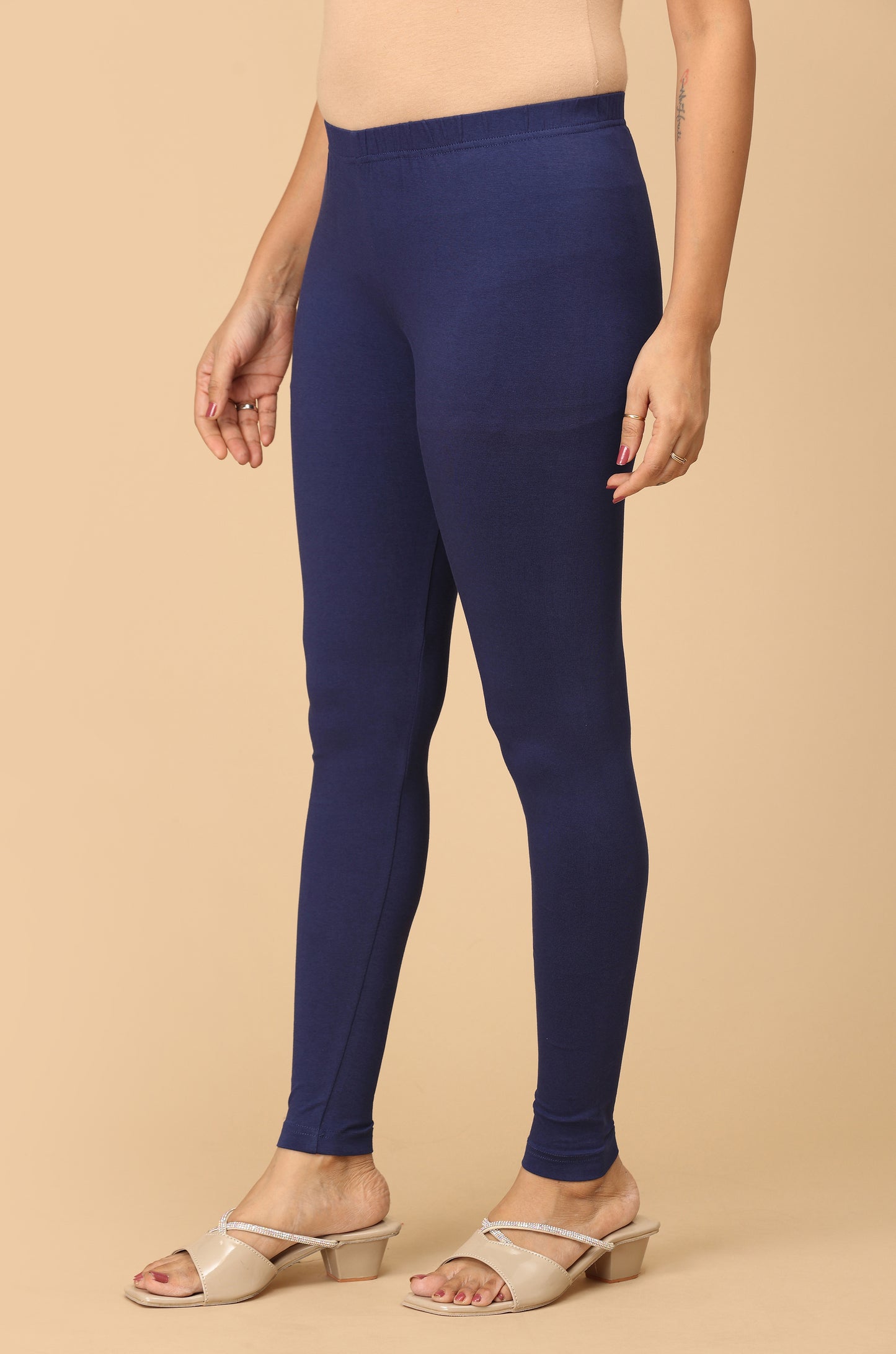 Navy Blue Bio Wash 4 ways Stretch Ankle Length Legging