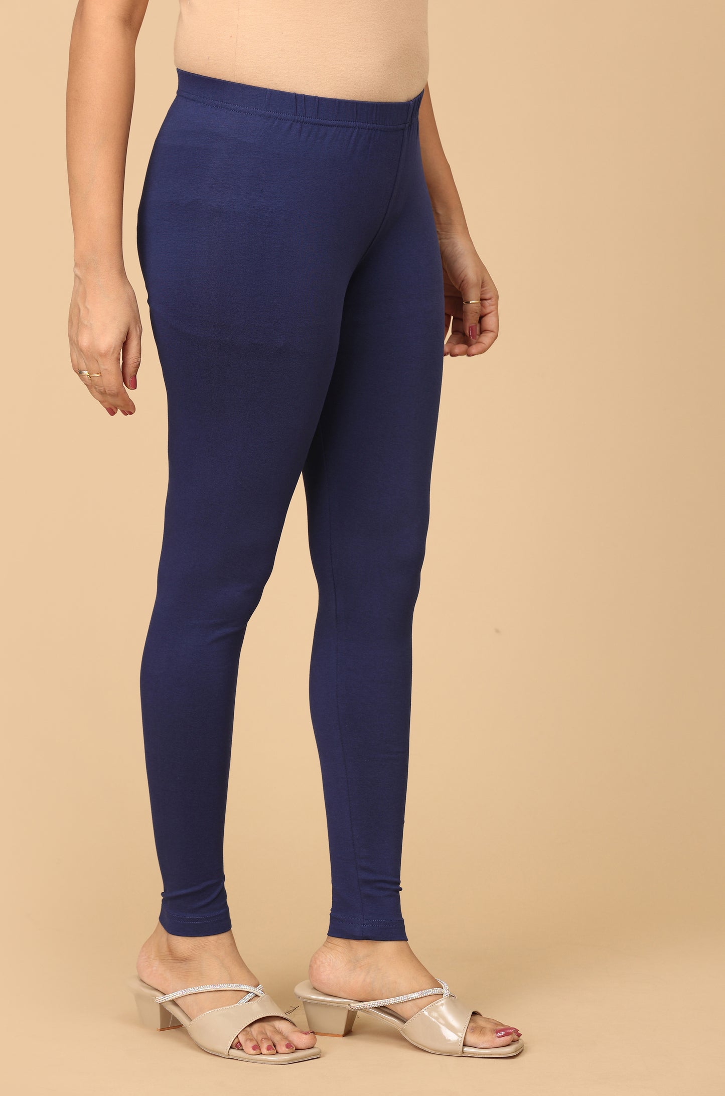 Navy Blue Bio Wash 4 ways Stretch Ankle Length Legging