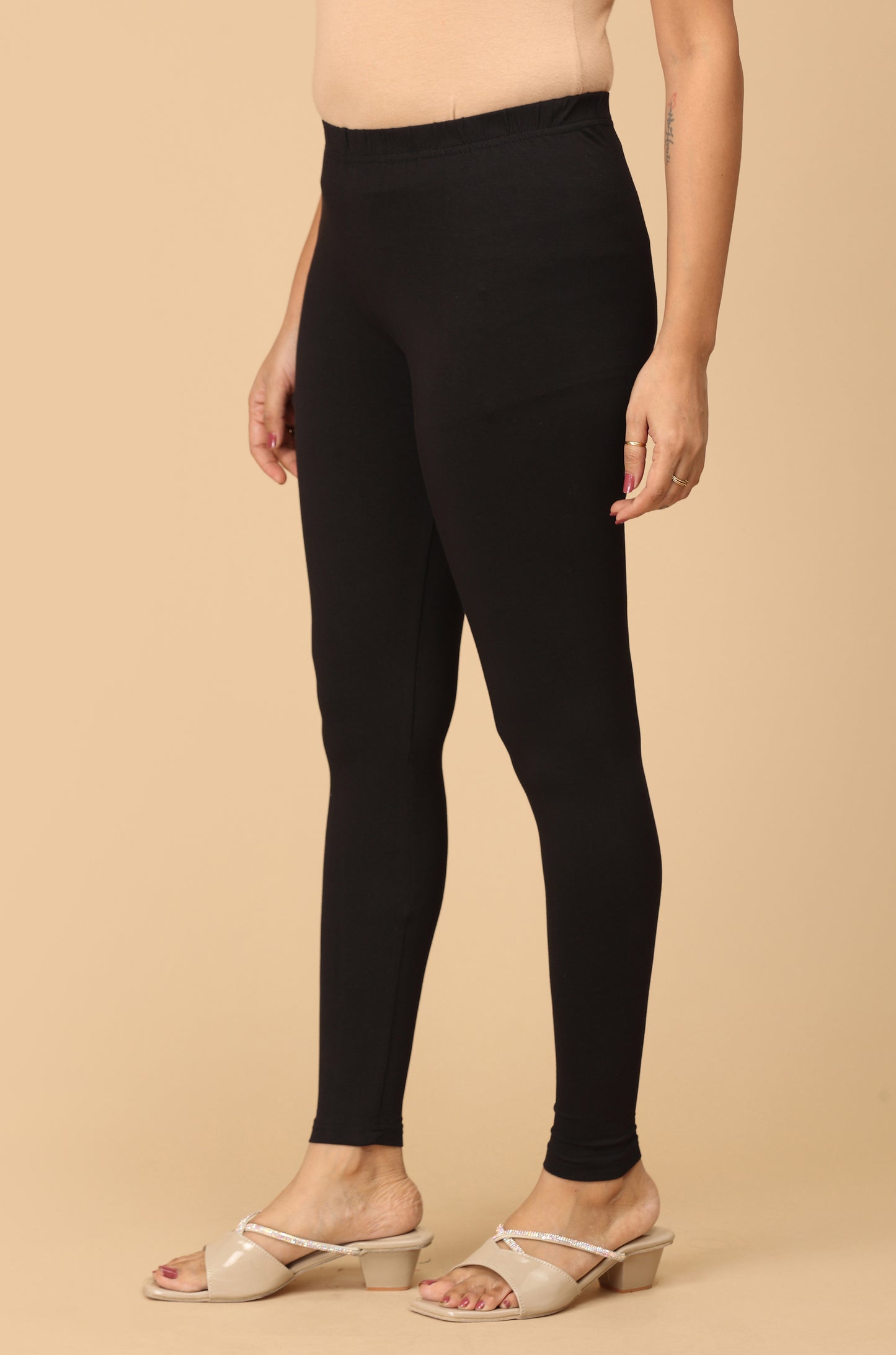 Black Bio Wash 4 ways Stretch Ankle Length Legging