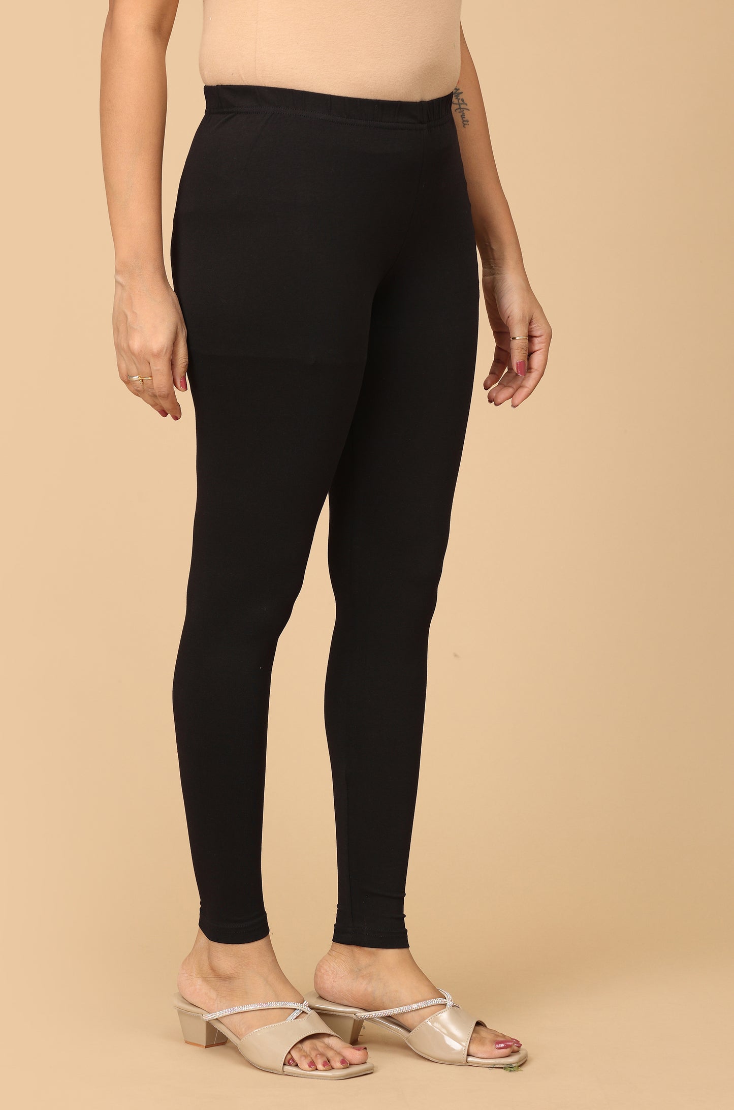 Black Bio Wash 4 ways Stretch Ankle Length Legging