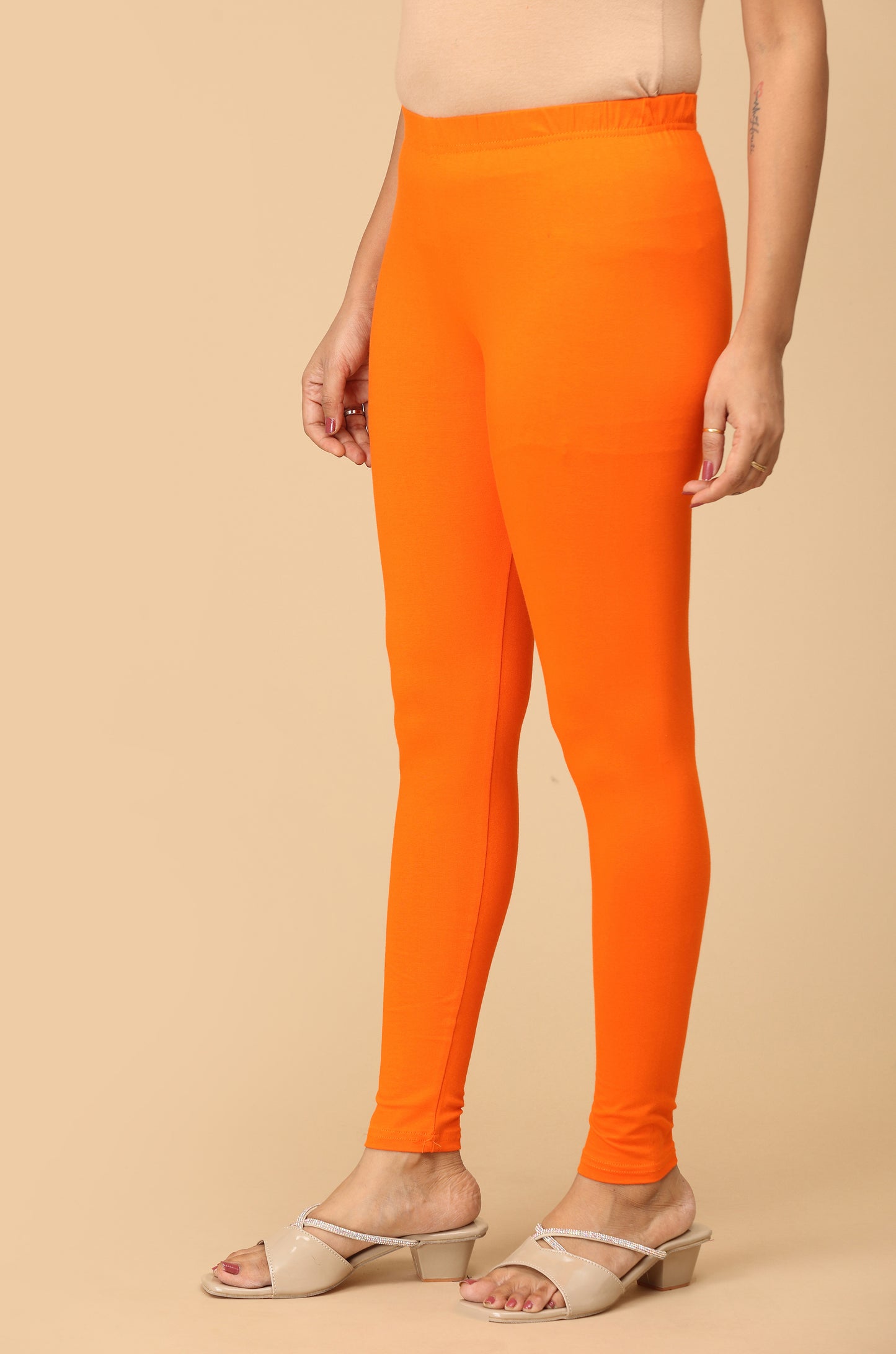 Orange Bio Wash 4 ways Stretch Ankle Length Legging