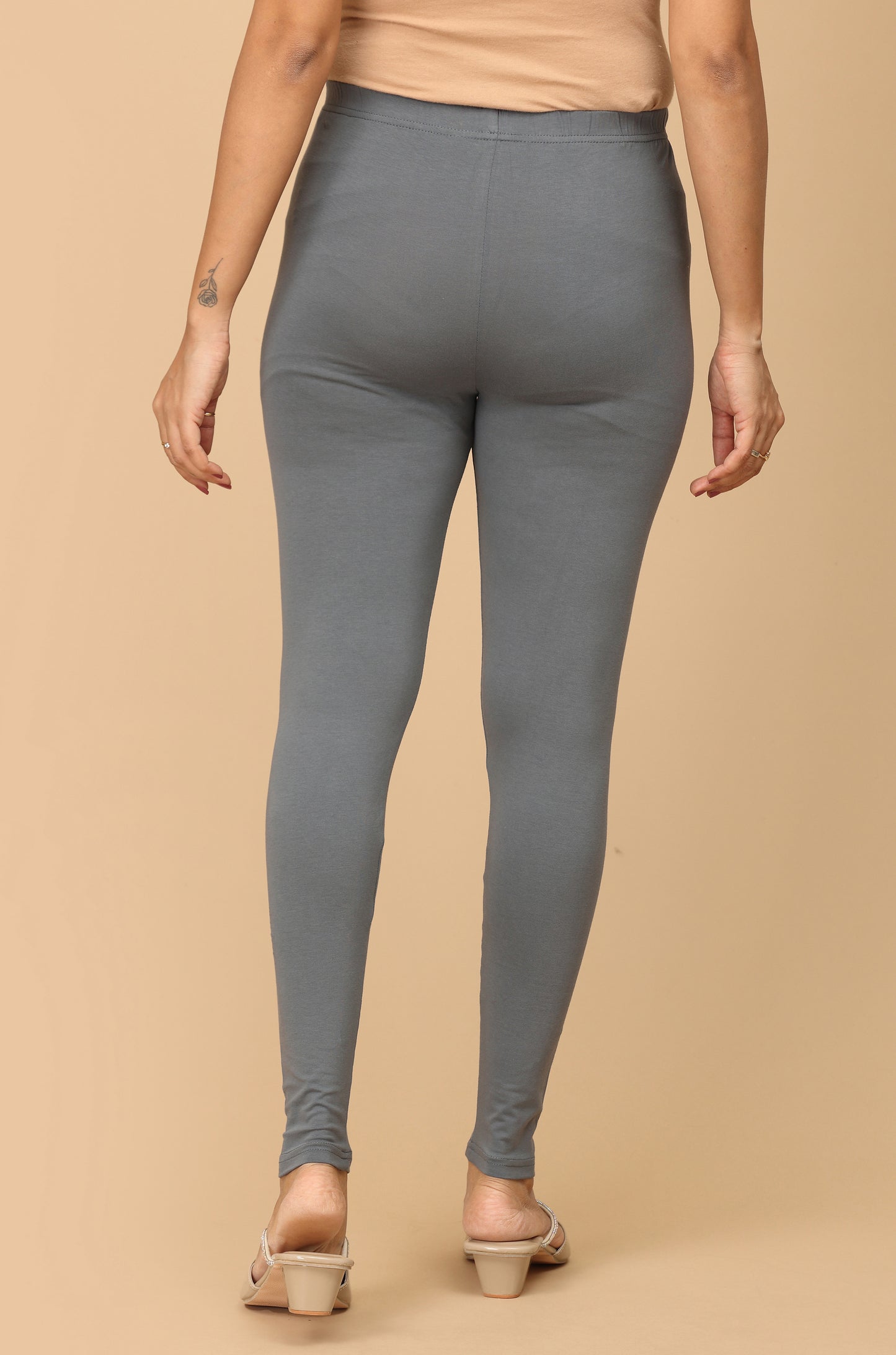 Grey Bio Wash 4 ways Stretch Ankle Length Legging