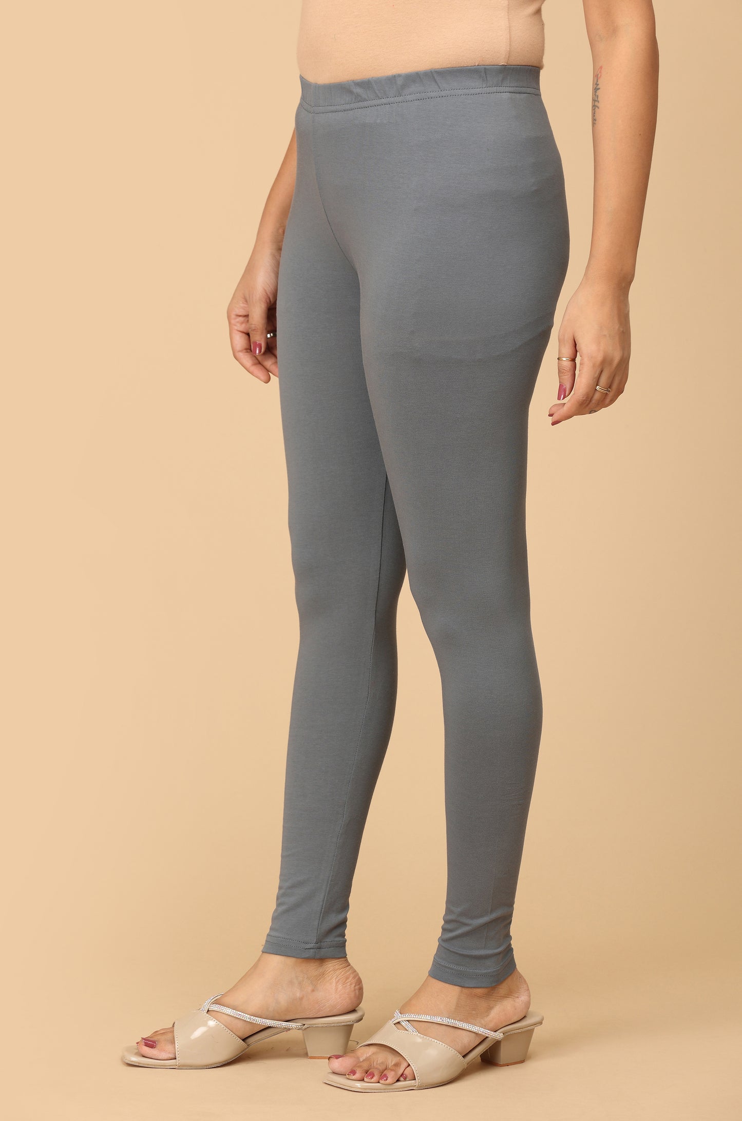 Grey Bio Wash 4 ways Stretch Ankle Length Legging