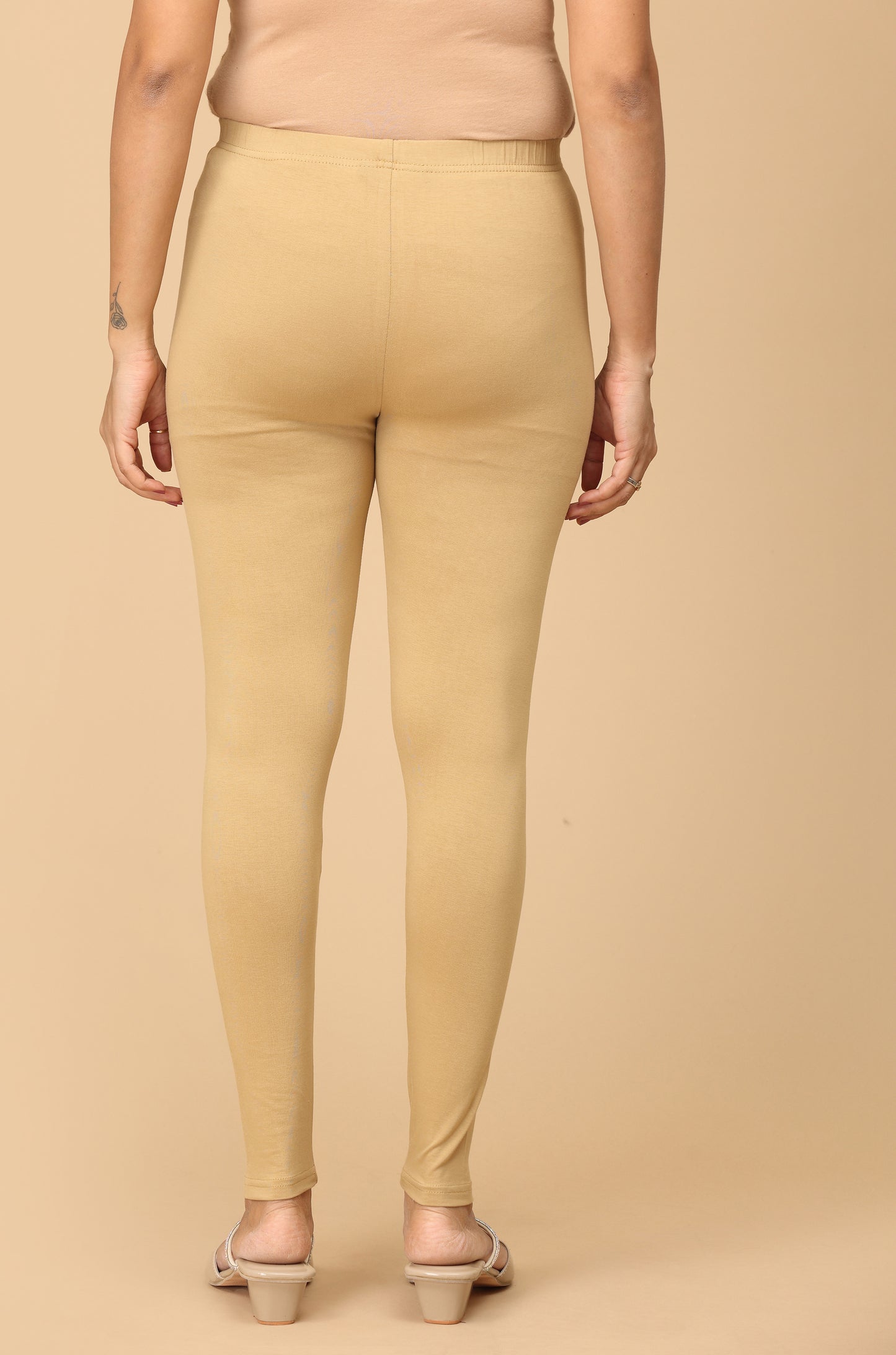 Beige Bio Wash 4 ways Stretch Ankle Length Legging