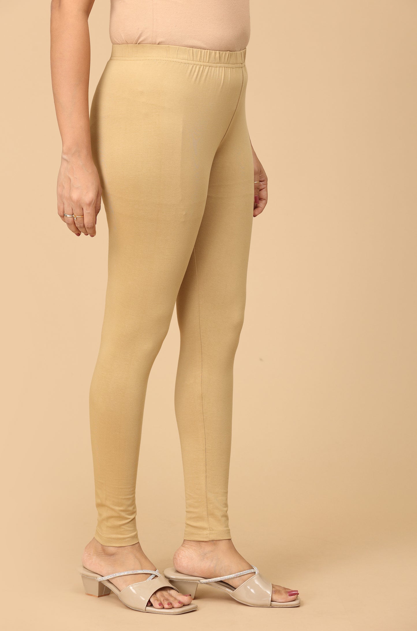 Beige Bio Wash 4 ways Stretch Ankle Length Legging
