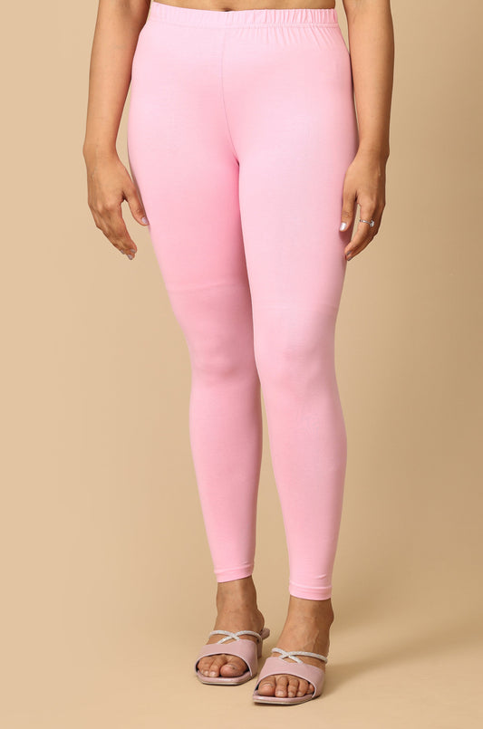 Baby Pink Bio Wash 4 ways Stretch Ankle Length Legging