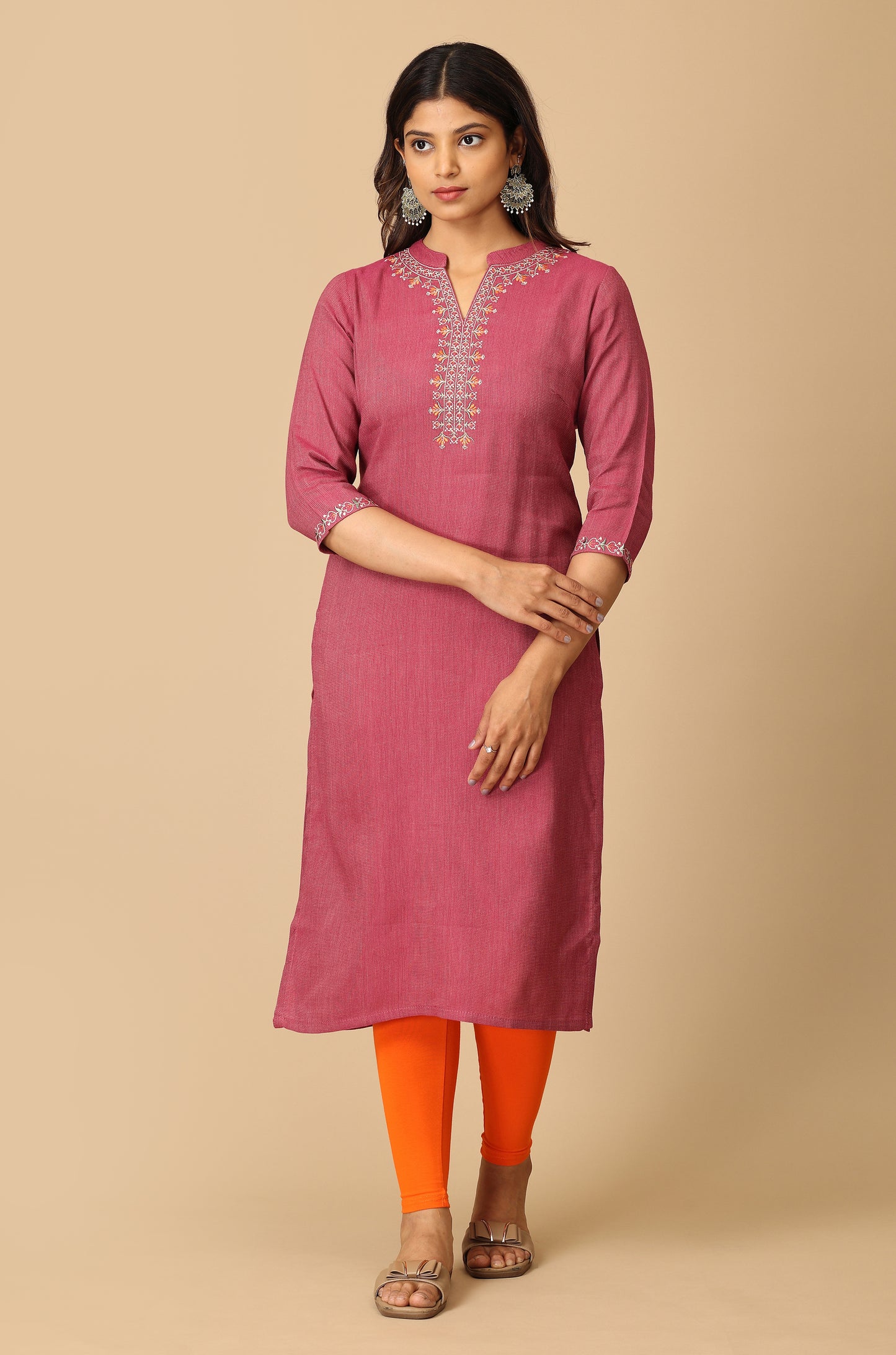 Mauve Matty Embroidery Kurti