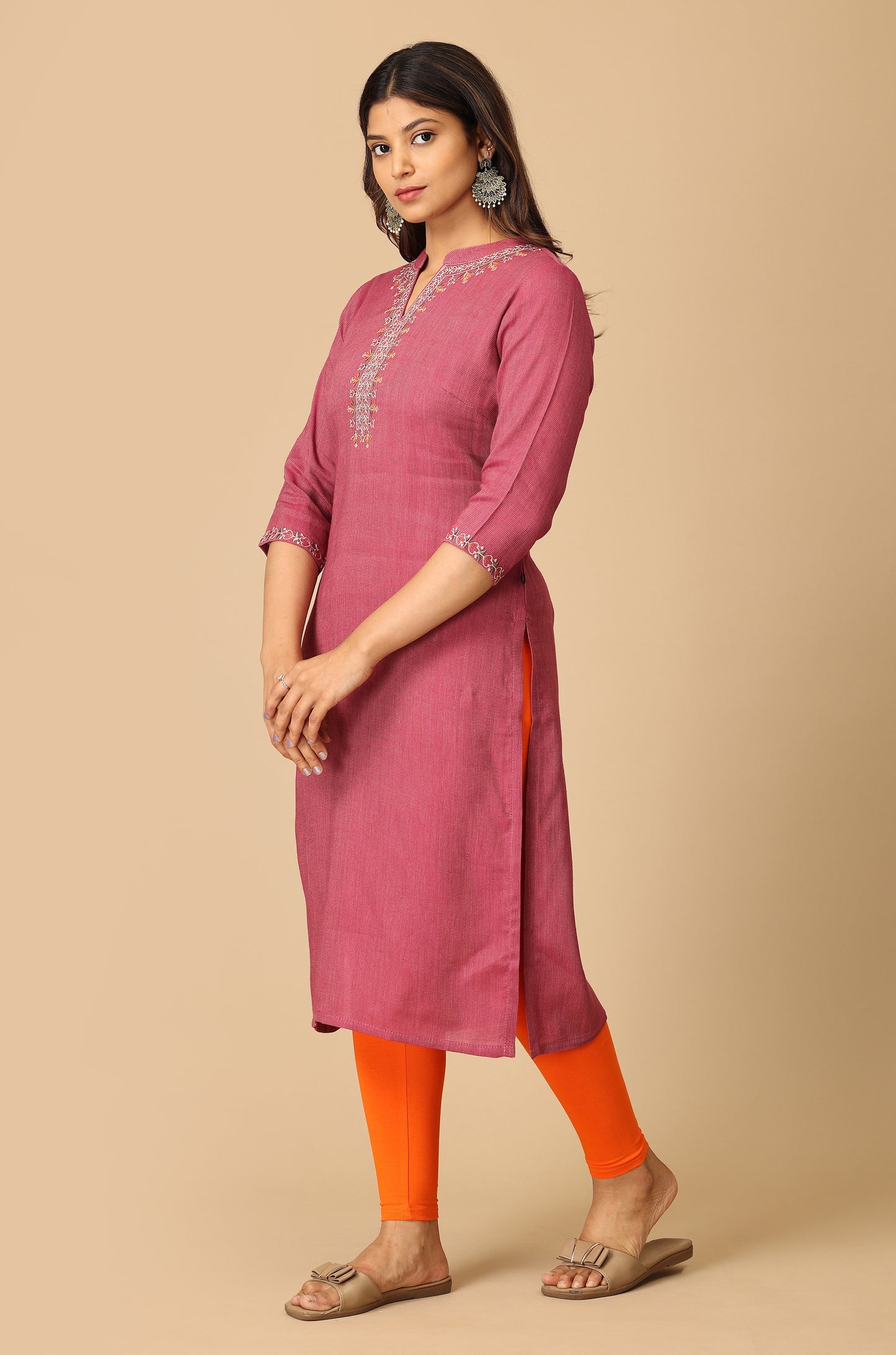 Mauve Matty Embroidery Kurti