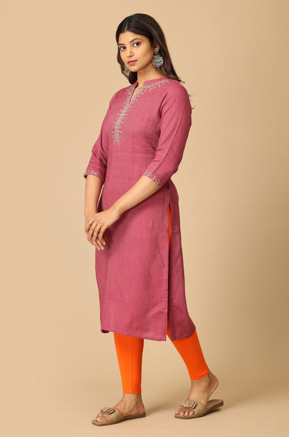 Mauve Matty Embroidery Kurti
