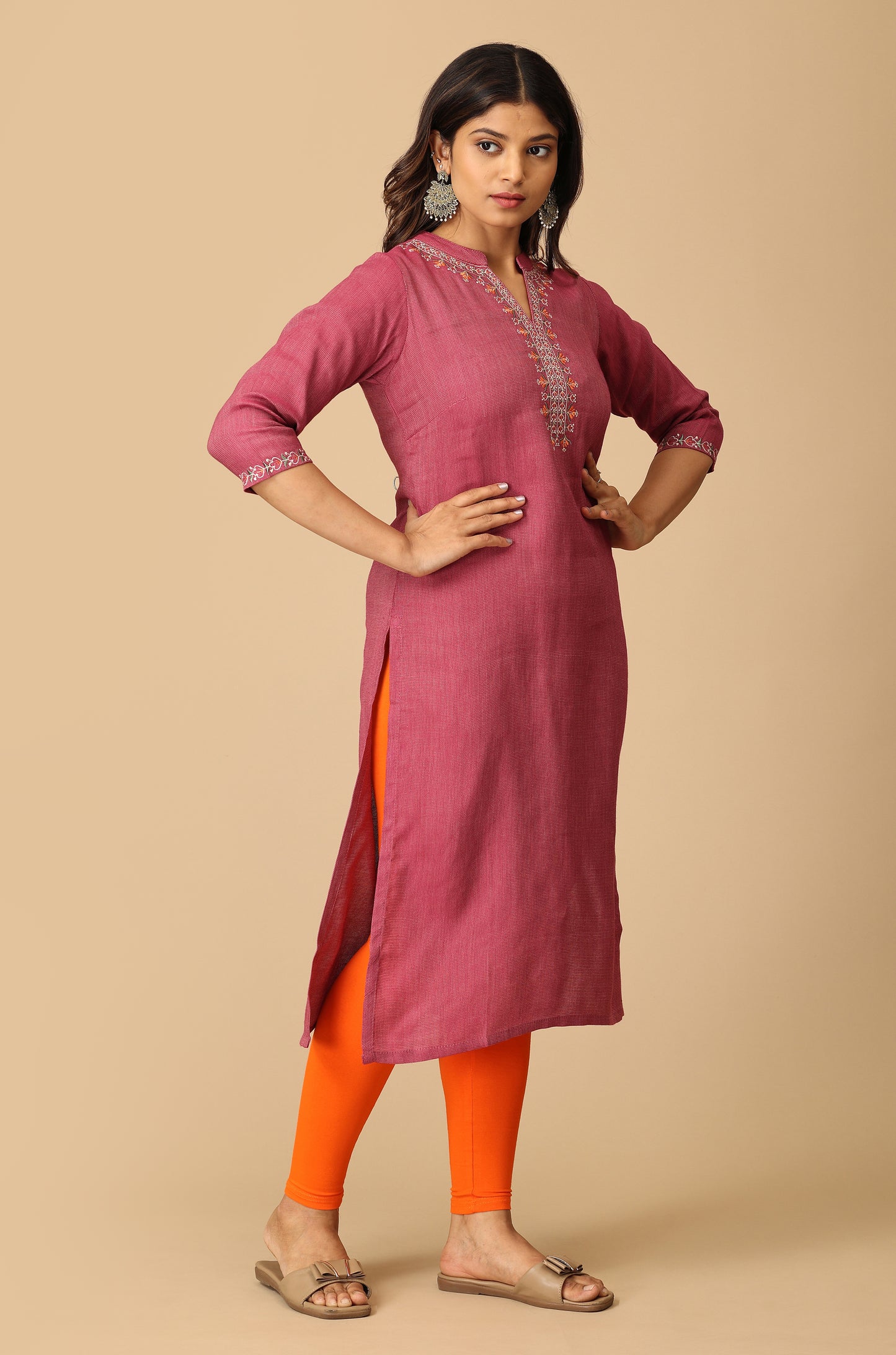 Mauve Matty Embroidery Kurti