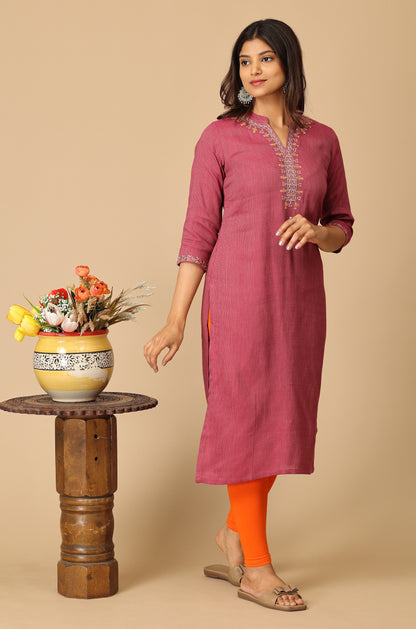 Mauve Matty Embroidery Kurti
