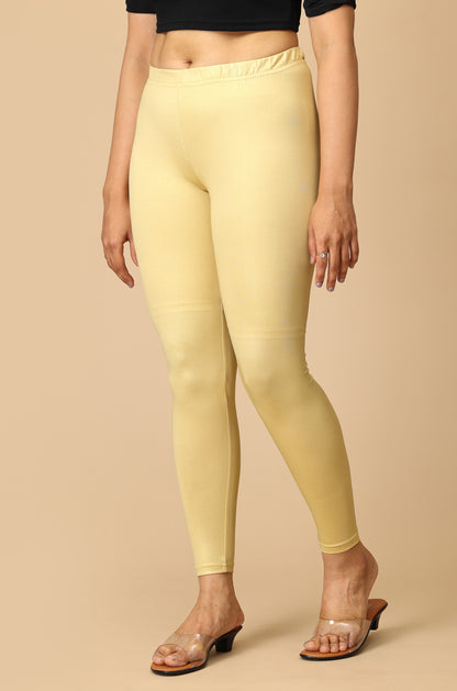Gold Shimmer 4 ways Stretch Ankle Length Legging