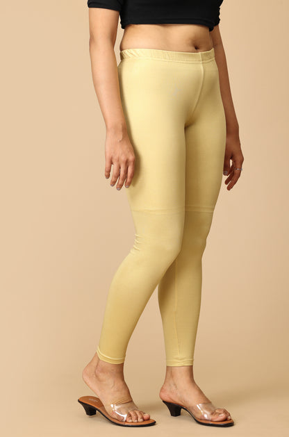 Gold Shimmer 4 ways Stretch Ankle Length Legging