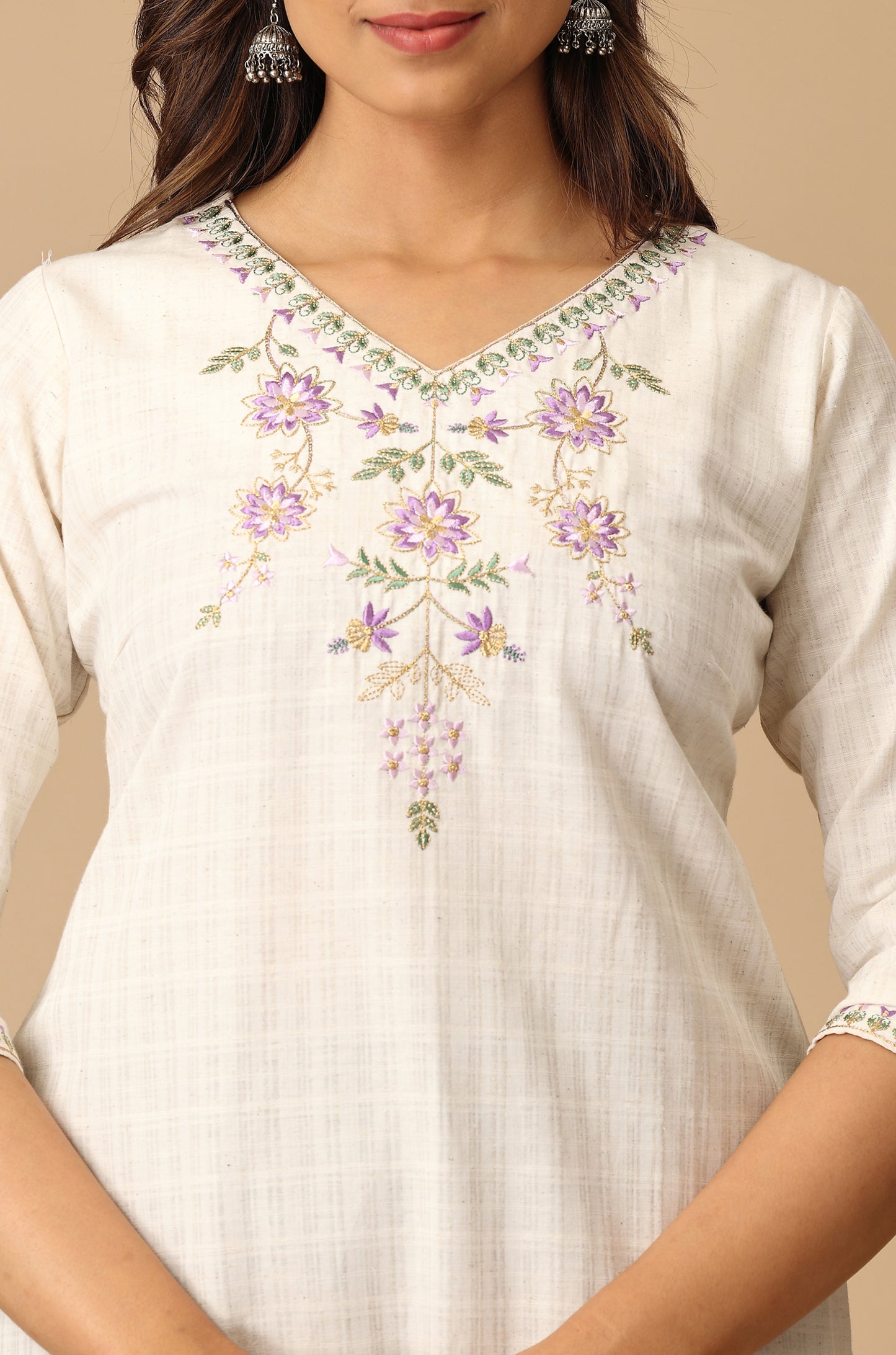 Off White Short Kurti