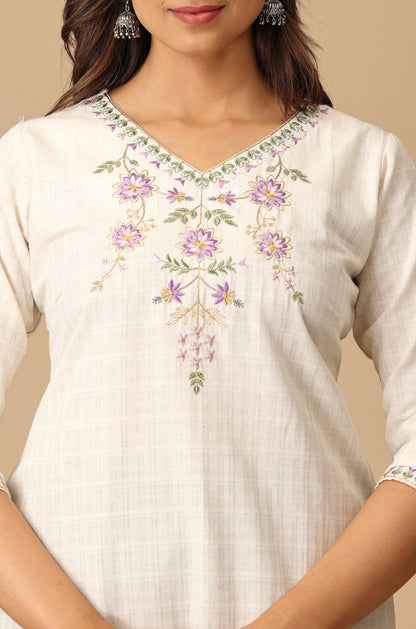 Off White Short Kurti