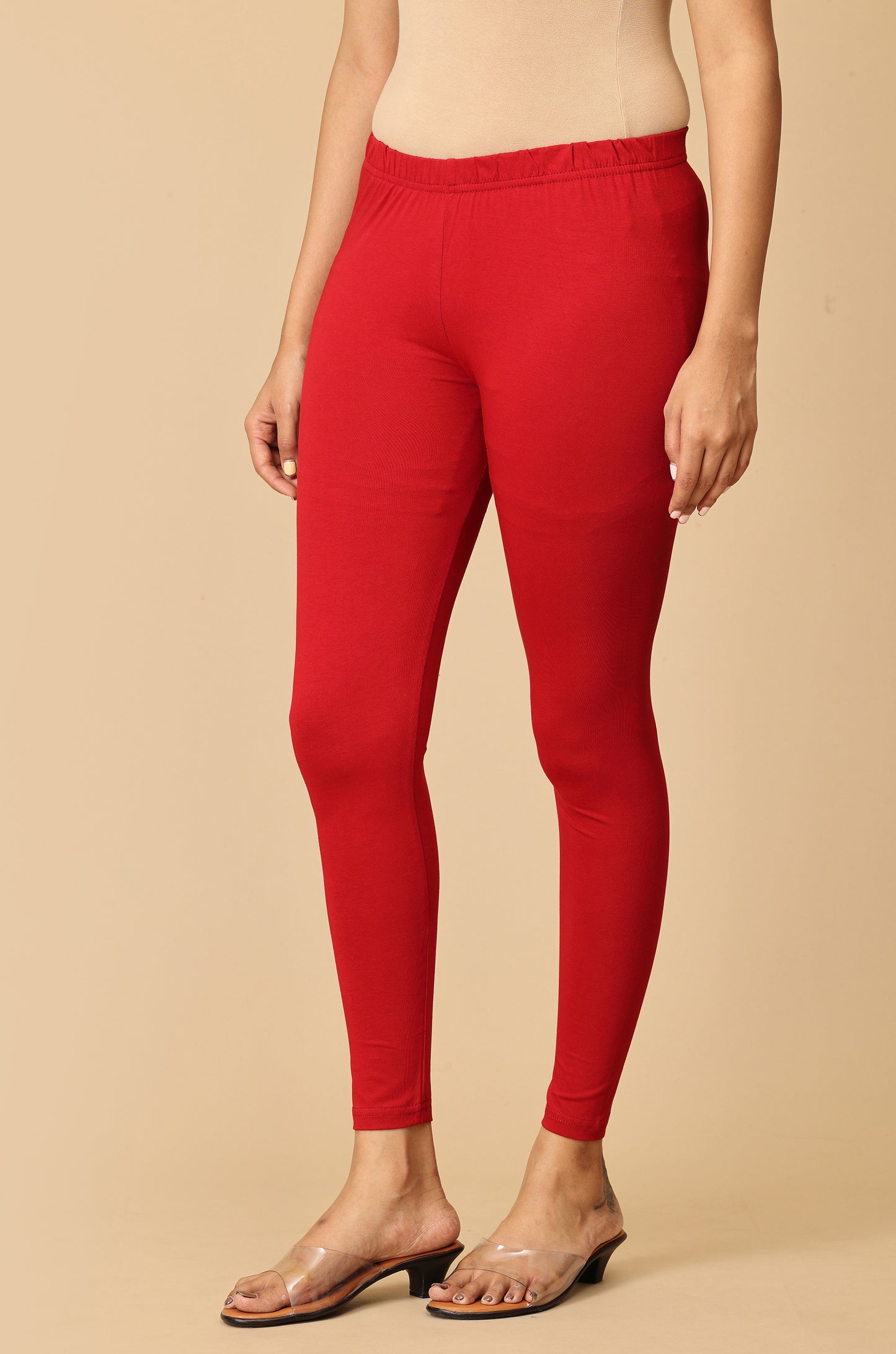 Maroon Bio Wash 4 ways Stretch Ankle Length Legging
