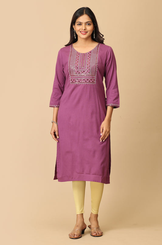 BB Cotton Purple Sequence Embridery