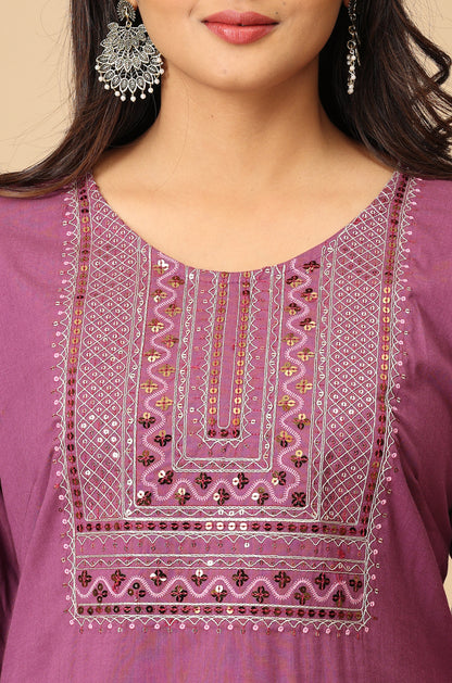 BB Cotton Purple Sequence Embridery