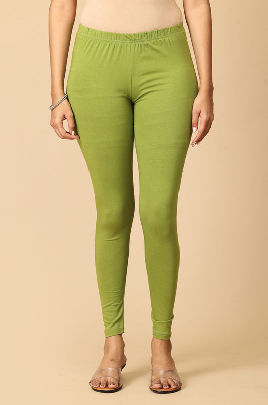 Olive Green Bio Wash 4 ways Stretch Ankle Length Legging