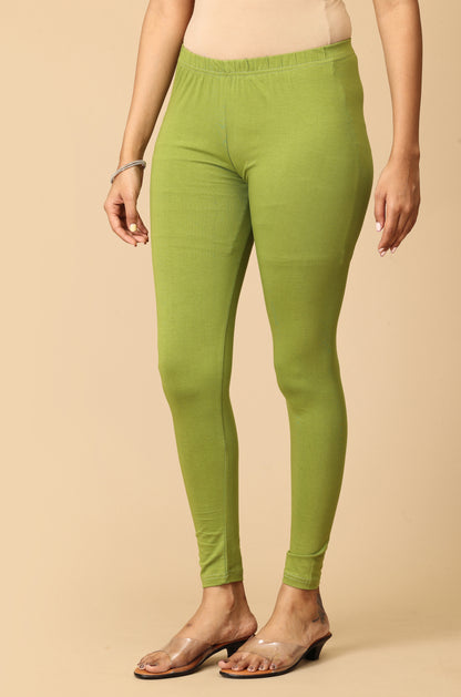Olive Green Bio Wash 4 ways Stretch Ankle Length Legging