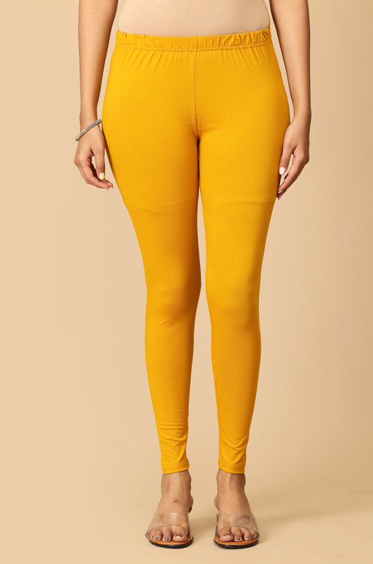 Mustard Bio Wash 4 ways Stretch Ankle Length Legging