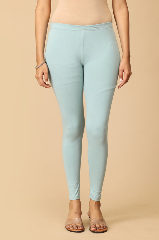Mint Green Bio Wash 4 ways Stretch Ankle Length Legging