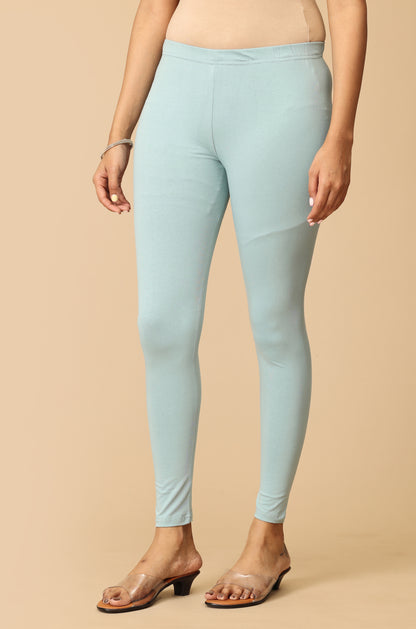 Mint Green Bio Wash 4 ways Stretch Ankle Length Legging