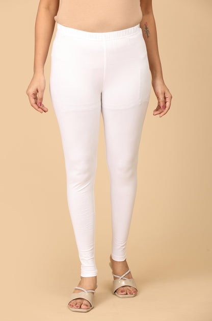 White Bio Wash 4 ways Stretch Ankle Length Legging