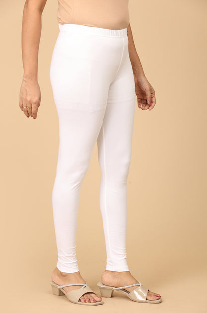 White Bio Wash 4 ways Stretch Ankle Length Legging