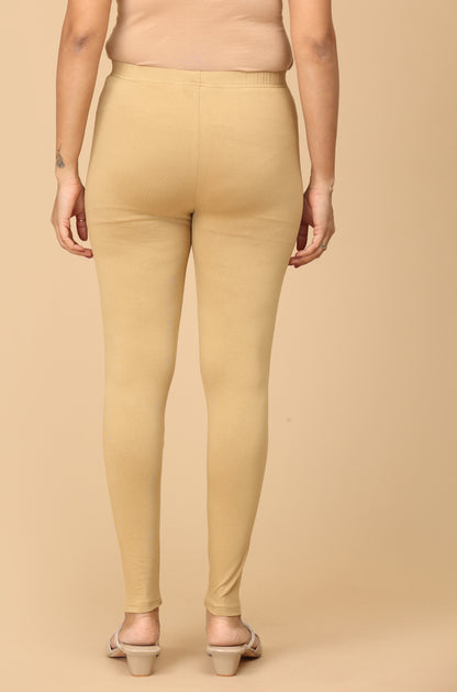 Beige Bio Wash 4 ways Stretch Ankle Length Legging